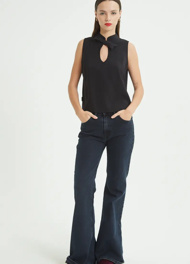 Jean Morrison azul de pierna ancha